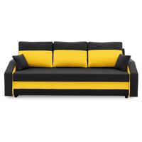Nagyméretű kanapéágy HEWLET PLUS Color Fekete + Sárga
